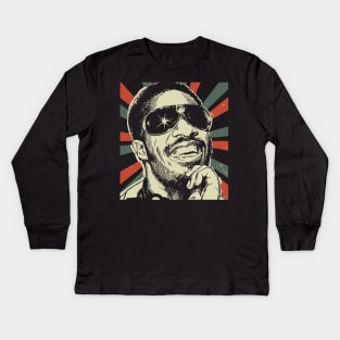 Stevie Wonder || Vintage Art Design || Exclusive Art Kids Long Sleeve T-Shirt